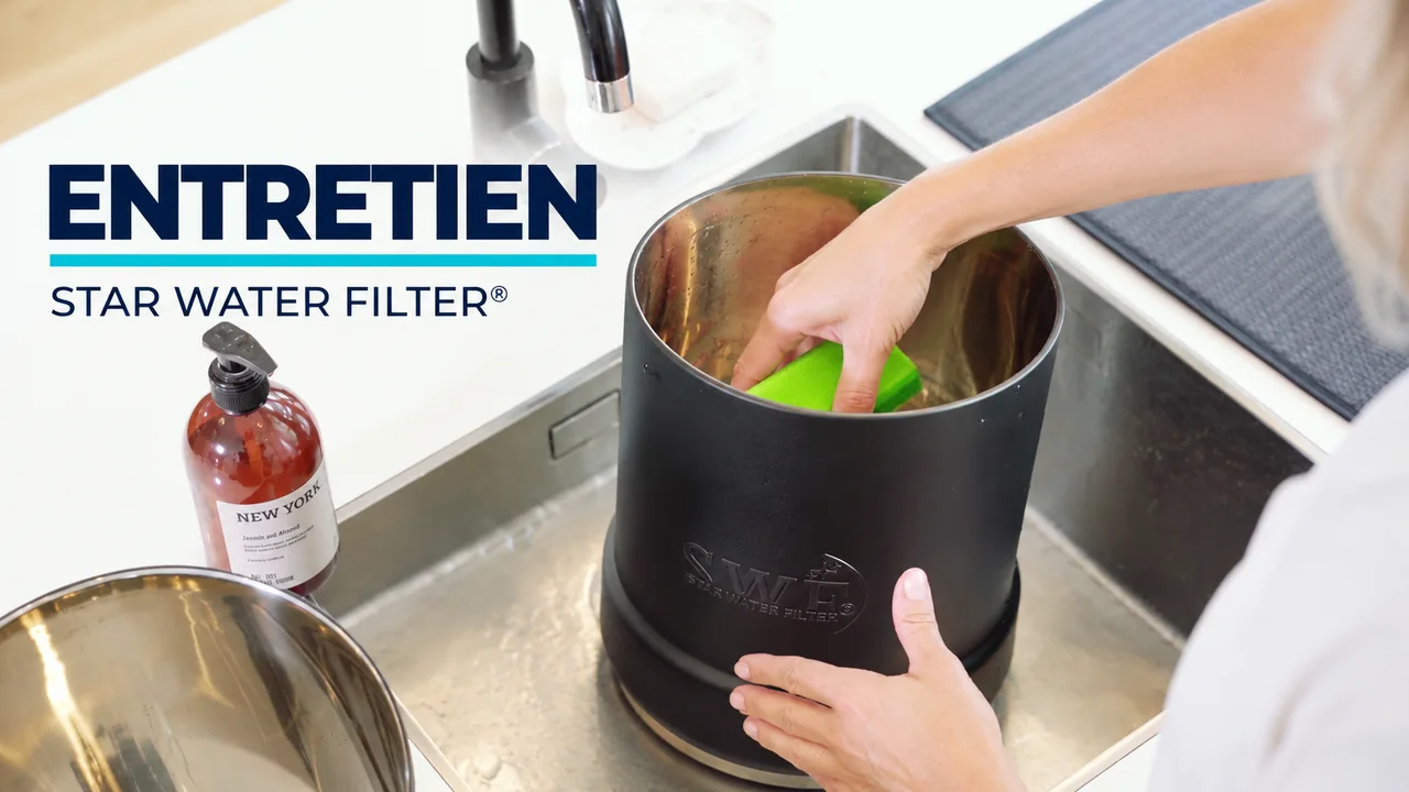 Cleaning the chamber of the Star Water Filter&reg; Big Star system in matte black